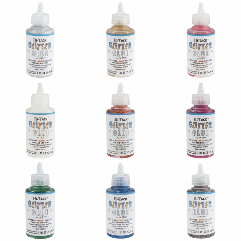 Glitter Glue 9 Colours 50ml / 1.85fl.oz Squeezy Bottle Etsy