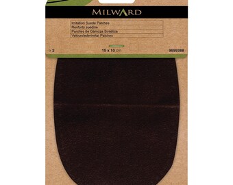 Brown Sew-in Faux Suede Patches - 10 x 15cm Milward Green Haberdashery