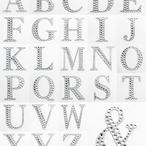 Pegatinas de letras y números con purpurina de diamantes grandes de 5 cm - Alfabeto autoadhesivo para manualidades
