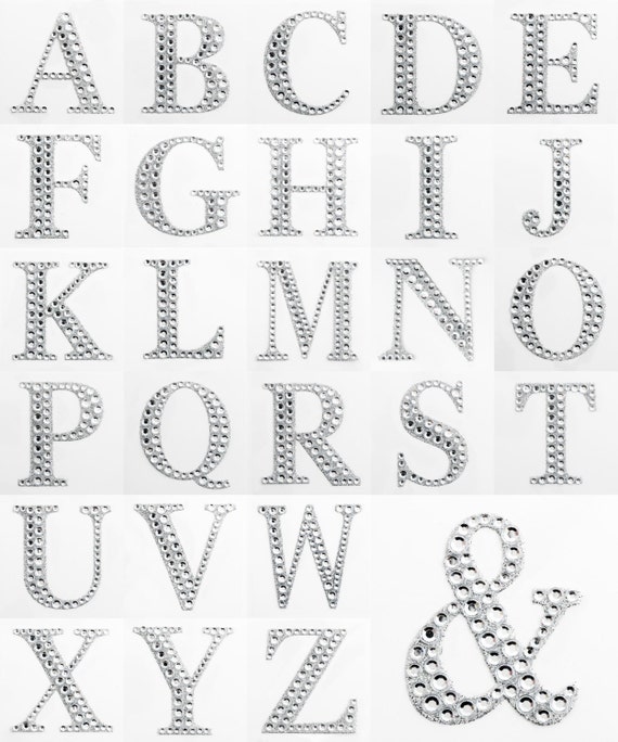 5cm Large Diamante Glitter Letters Numbers Stickers Craft Self Adhesive  Alphabet Post Box 