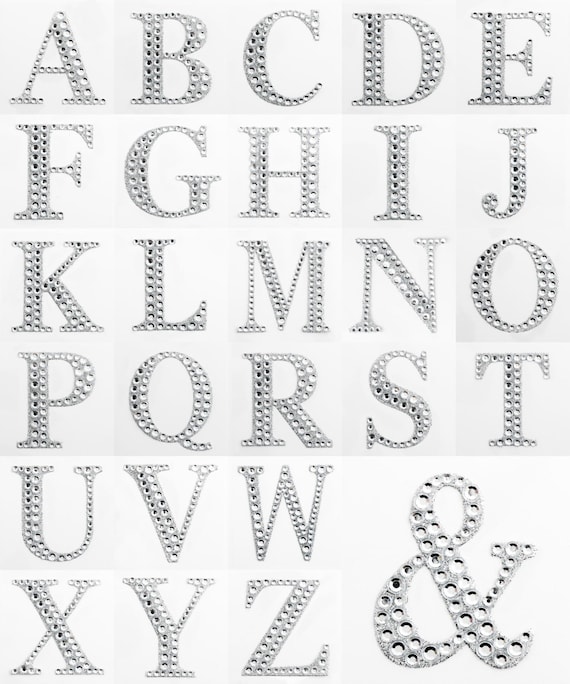 Silver Glitter Small Flirty Font Letter Stickers - (139 pcs