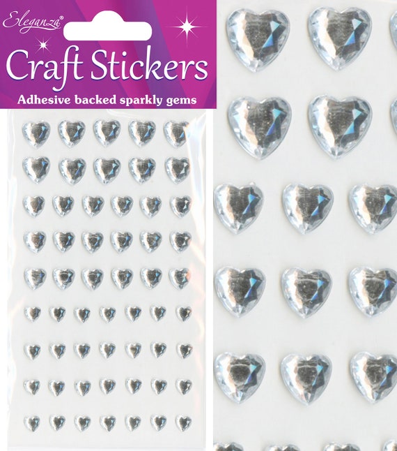 6mm Eleganza Self Adhesive CLEAR STAR SHAPED GEM STICKERS Wedding Scrapbooking