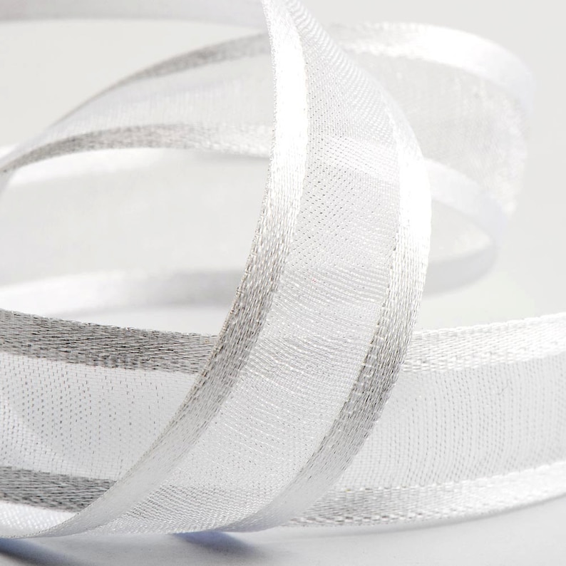 White Satin Edged Organza Sheer Ribbon Cut Lengths or Full Etsy UK