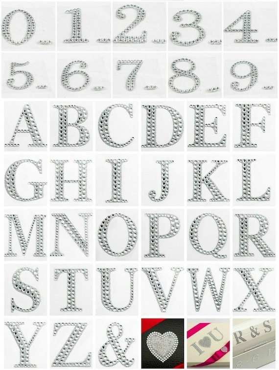 52 Pieces Glitter Rhinestone Alphabet Letter Stickers 2.6 Inch