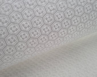 Japanese Tarasen Washi Rayon Tissue Sheet - White Textured Translucent Wrapping Paper - Mon Pattern