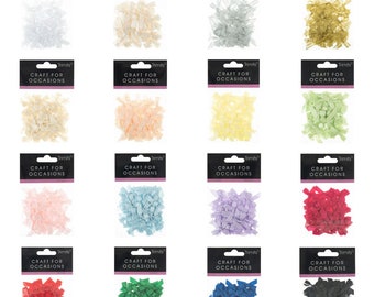 Mini Satin Bows - 36 Pack, 3cm Pre Tied Ribbon - Crafts & Weddings