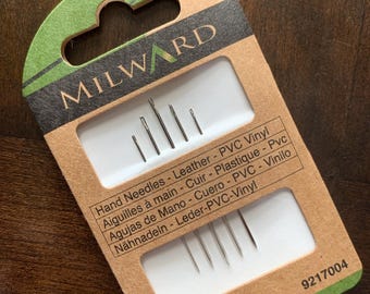Hand Sewing Needles Leather PVC Vinyl Size 3-7 Pack of 5 Milward Haberdashery