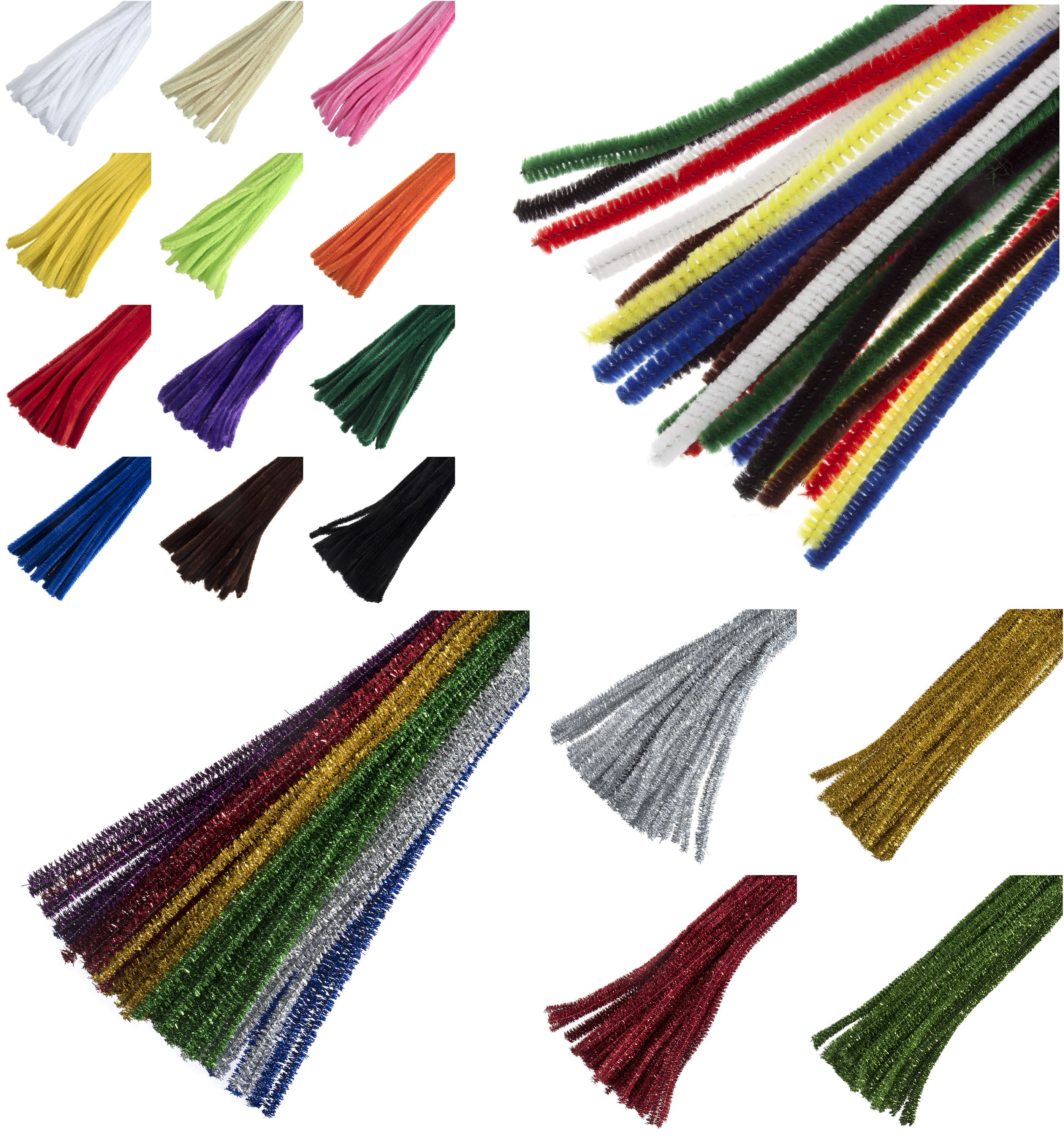 Pack of 100 White Eid Arts & Craft Pipe Cleaners