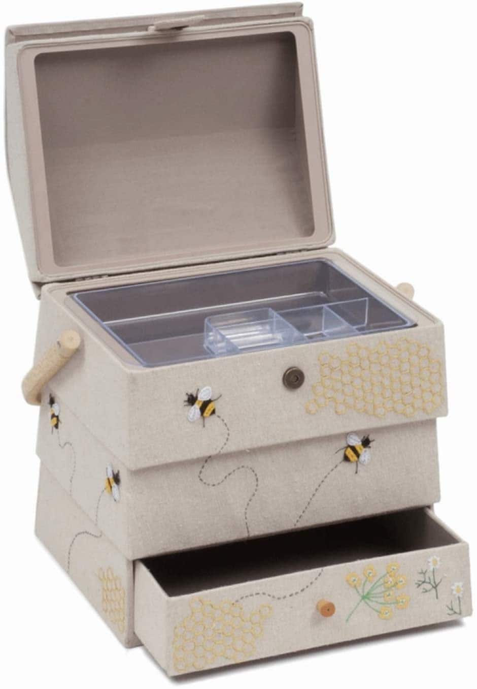 Hobbygift Large Shaped Sewing Box Embroidered Bee Hive Etsy
