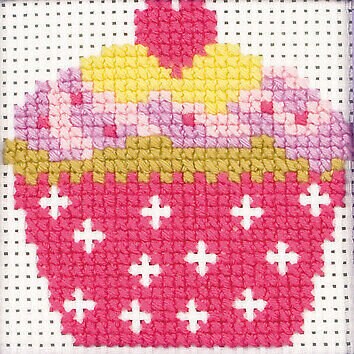 Cupcake - Anchor Counted Cross Stitch Kit - Children / Beginners Cross Stitch Kit - 1st Kit