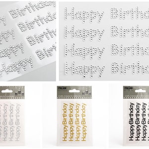 Happy Birthday Stickers - Glitter Diamante Crystal zelfklevende versieringen
