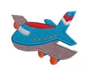 Airplane Motif Iron Sew On Embroidered Applique - CFM2/062X