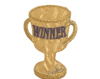 Winner Trophy Motif Iron or Sew On Applique Patch Craft Factory CFM1/001X