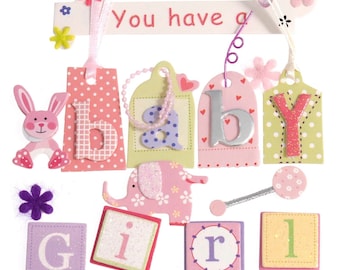 Baby Girl Card Scrapbook Self Adhesive Embellishments Craft For Occasions C2175