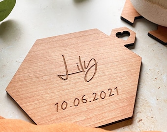 Personalised Jigsaw Coasters: Matching Cherry Veneer Couples Gift
