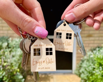 First Home Keyring, Our First Home Gift, First Home Keychain, Housewarming Gift, New House Gift, New Home Keyring, Personalised Keychain