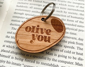 Olive You Keyring, Valentines Gift For Him, Anniversary Gifts, Valentines Day Gift For Her, Couples Keychain, Couples Gift, Galentines Gift