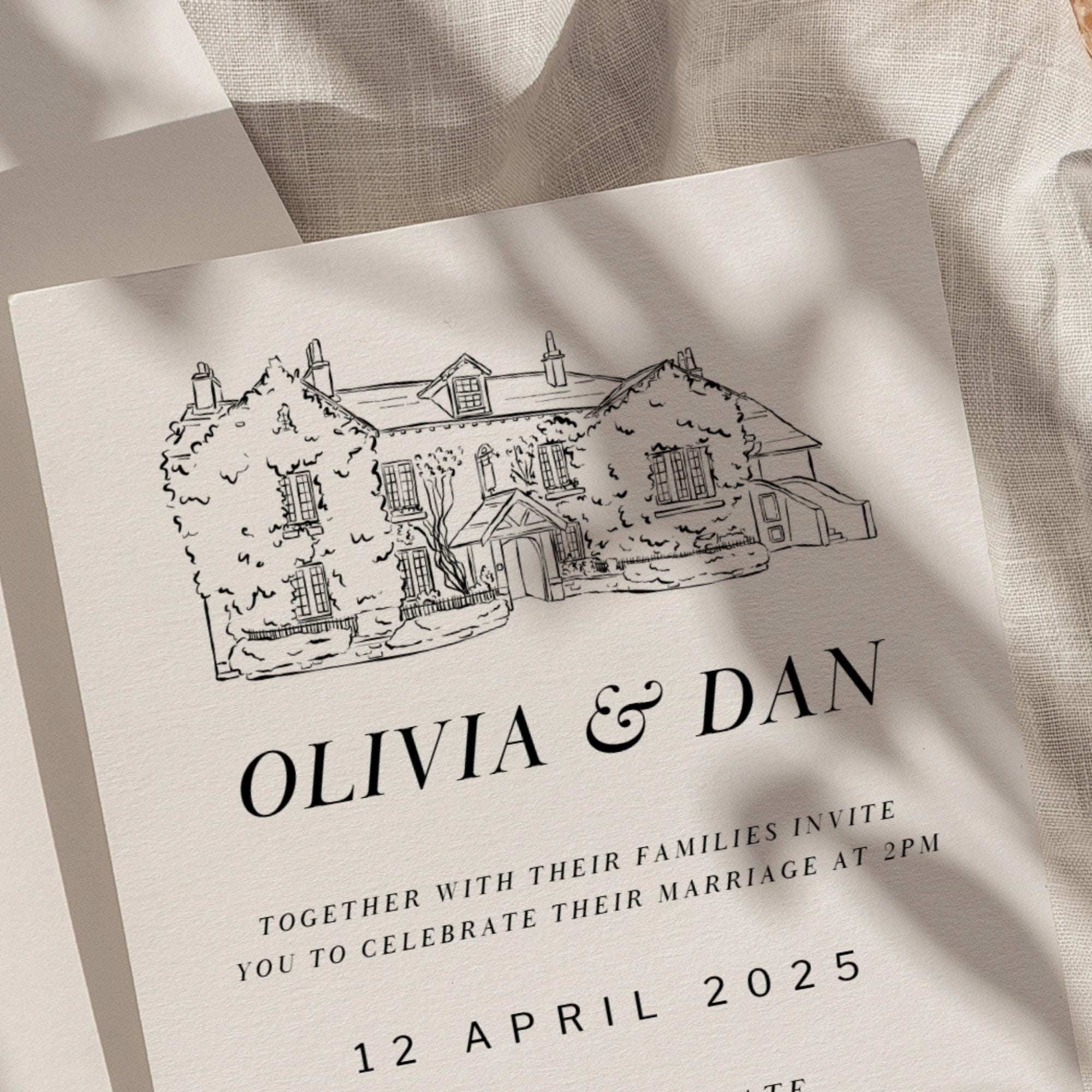 Hand Drawn Wedding Venue Illustration: Custom Venue Sketch (digital ...
