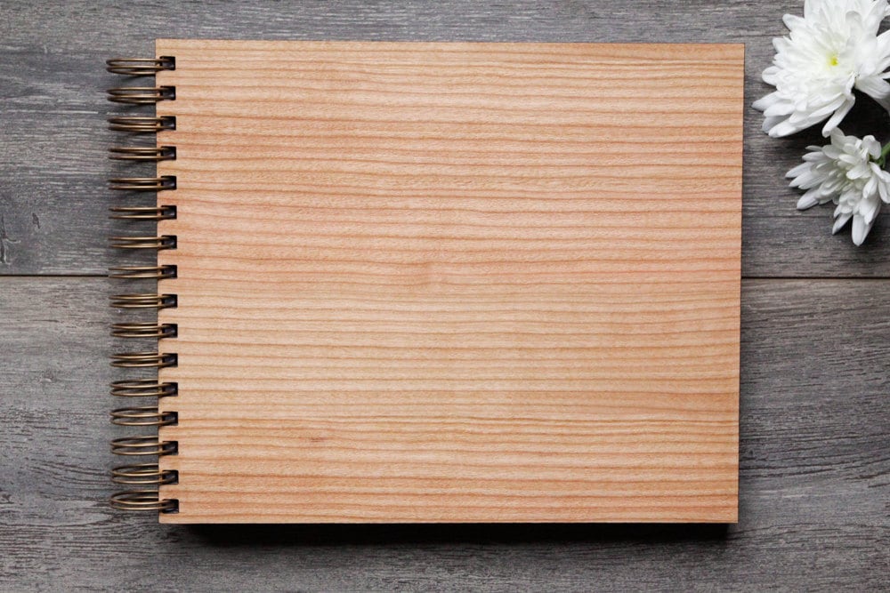 Blank Wooden Guest Book