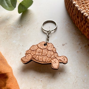 Turtle Keyring, Wooden Keyring, Wild Life Keyring, Cute Turtle Keyring, Turtle Gifts, Tortoise Keychain, Animal Lover Gift image 3