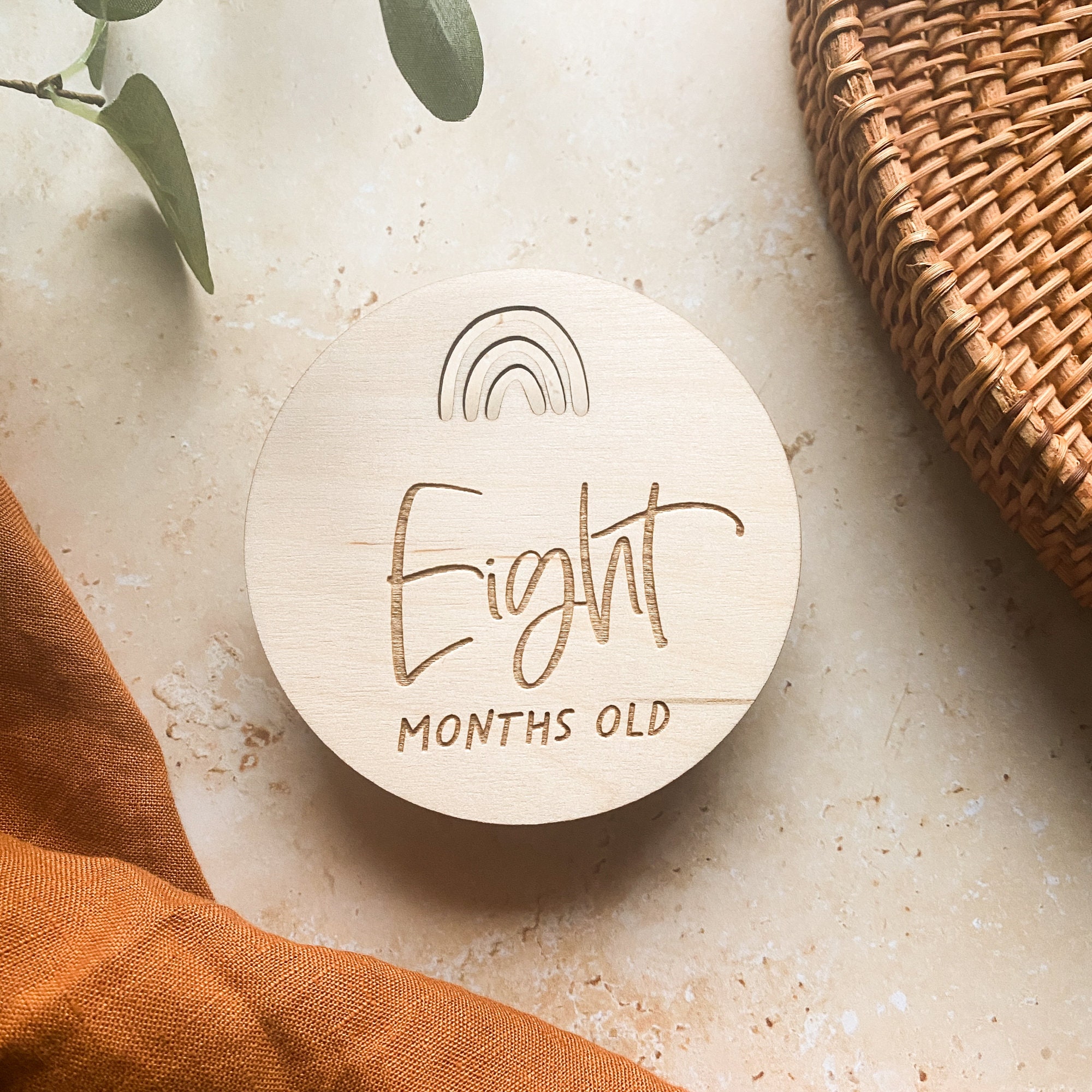 Wooden Rainbow Baby Milestone Discs: Newborn Photo Prop - Etsy