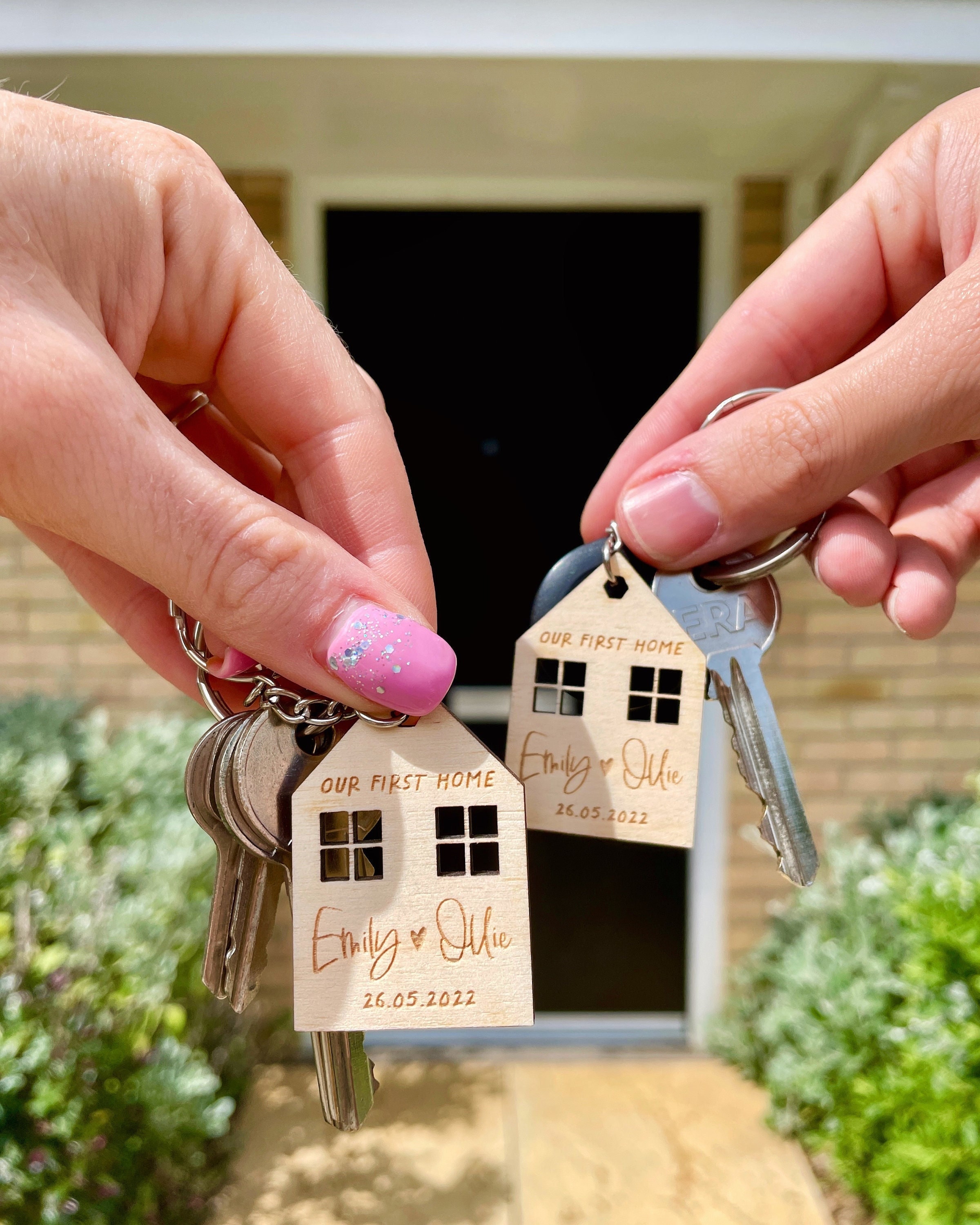 First Home Keyring Our First Home Gift First Home Keychain Housewarming Gift New House Gift New Home Keyring Personalised Keychain