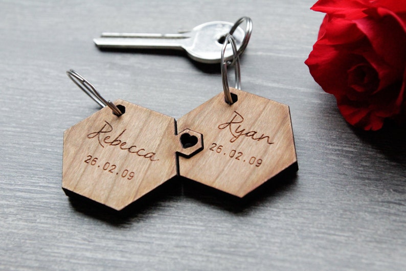 Name Keyring Wedding Gift Couples Keyring Couples Gift Etsy
