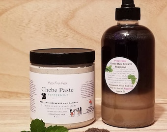 Chebe Hair Mask Paste and Chebe Shampoo (peppermint shampoo)