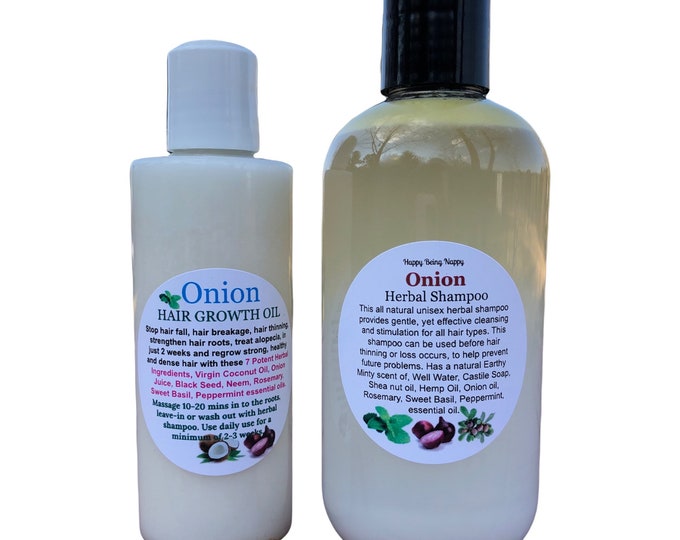 Onion Shampoo and Onion Coconut oil (with essential oils)