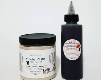 Chebe Hair Growth Oil (RED BOTTLE) and Chebe Paste 8oz. Jar