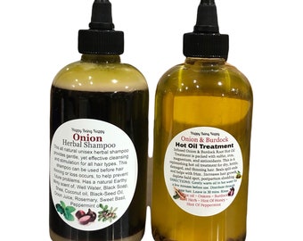 Onion & Burdock Hot Oil Treatment + Onion Shampoo 8oz.
