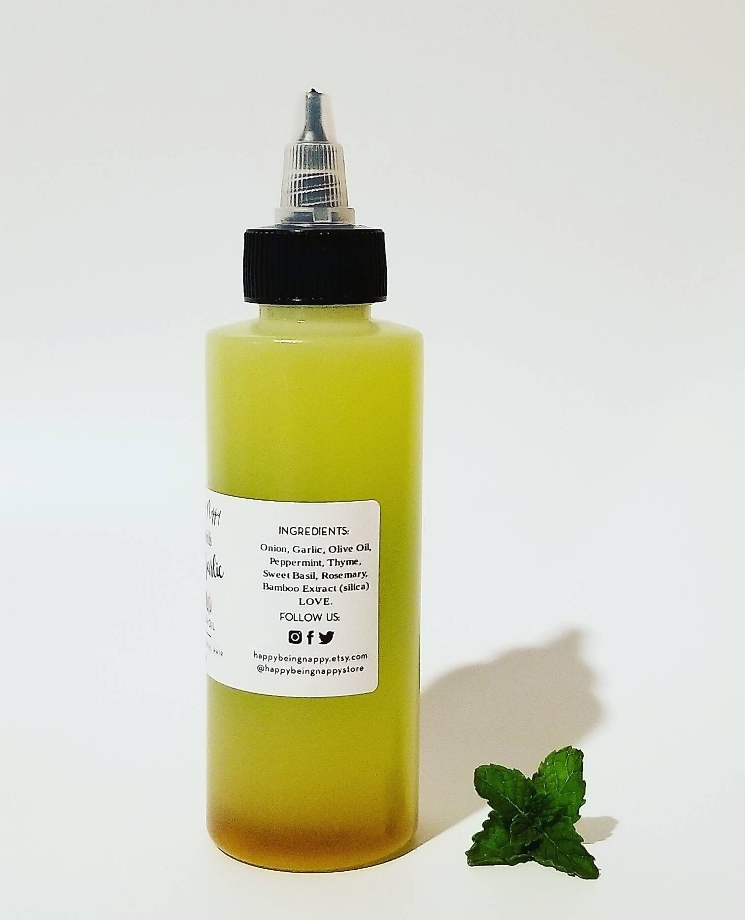 Onion & Garlic Herbal Hair Oil 4oz Bottle. Etsy