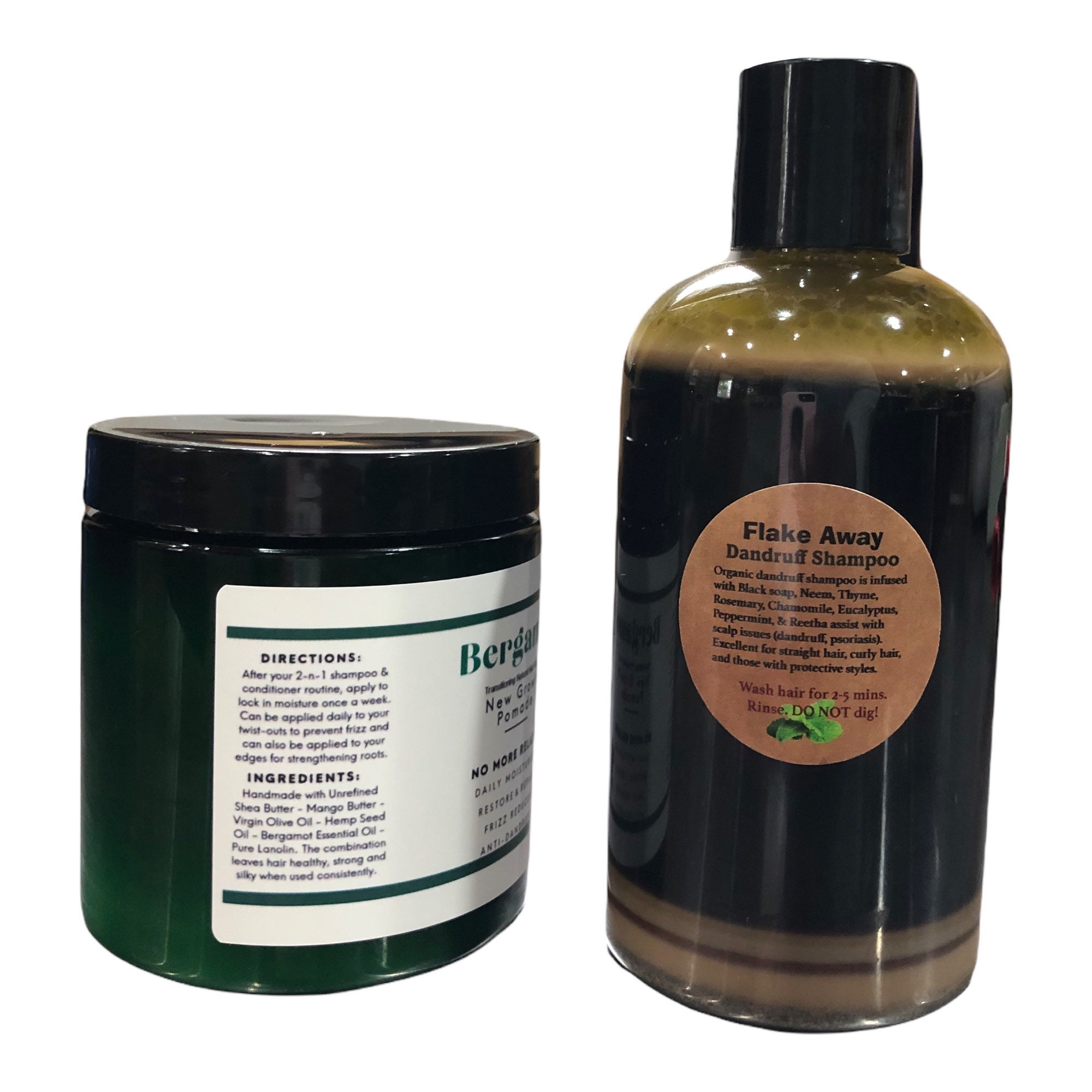 Flake Away Organic Dandruff Shampoo & Bergamot Hair Growth - Etsy