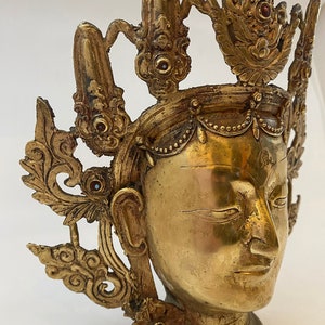 Tibetan Buddhist Goddess Tara Ornate Brass Head