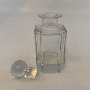 Vintage Baccarat Clear Cut Crystal Perfume Bottle with Stopper