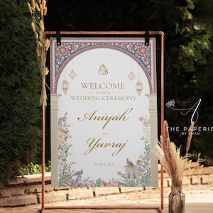 Welcome Sign | Digital File | Customize | Sangeet, Mayian, Mehndi, Jago, Anand Karaj, Vivah, Choora