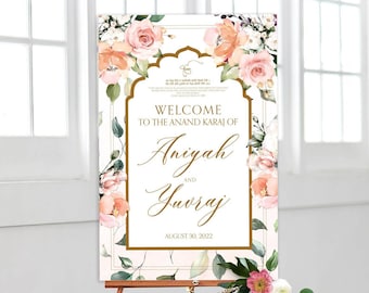 Wedding Welcome Sign | Sangeet | Mayian | Jago Party | Reception Sign | Floral