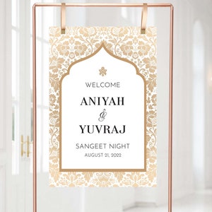 Welcome Sign | Digital File | Customize | Sangeet, Mayian, Mehndi, Jago, Anand Karaj, Vivah, Choora