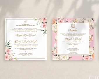 Floral Indian Wedding Invitations | Indian | Sikh | Hindu | Islamic | SOPHIE SUITE