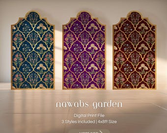 Indian Wedding Backdrop Print | Floral Arch Design (Digital Download)