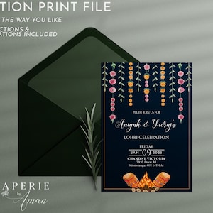 Lohri | Garçon Lohri | Fille Lohri | Fête Lohri | Invitation Lohri | Fichiers d&#39;impression numérique