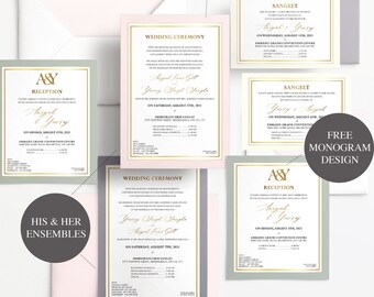 Indian Wedding Invitations | Simple | Colour Border | Digital | Print | DIY