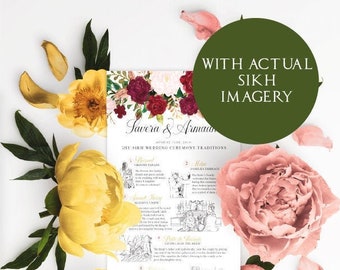 Programa de boda sij / Programa de boda personalizado / Infografías sij / Ceremonia sij / Anand Karaj