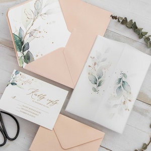 Suíte Pia | Convite a laser, convite de bolso, personalizável, convite de casamento indiano - SOMENTE DEPÓSITO
