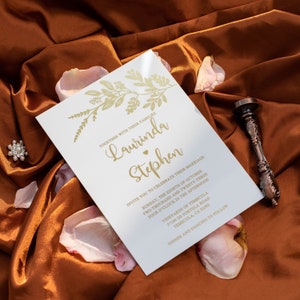 Wit &GOLD Suite | Indiase huwelijksuitnodiging, vierkante uitnodiging - ALLEEN AANBETALING