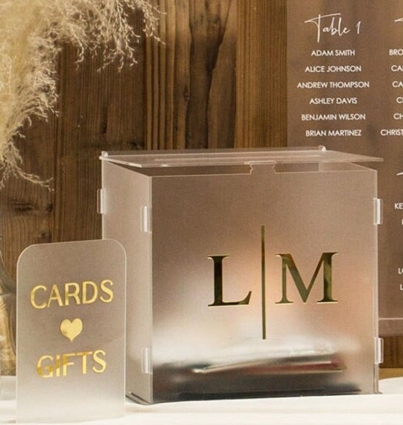 Boîte à Cartes De Mariage Acrylique Givrée Avec Serrure - Déco Moderne Pour Réception - DIY Inclus