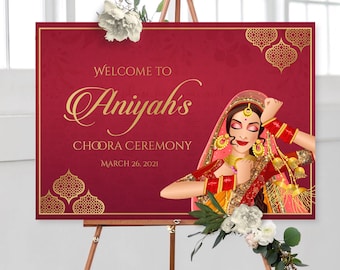 Welcome Sign | Digital File | Customize | Sangeet, Mayian, Mehndi, Jago, Anand Karaj, Vivah, Choora