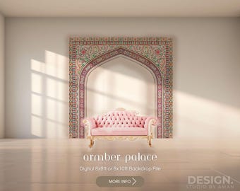 Mughal Arch Indian Wedding Digital Backdrop | Printable Decor File (8x8ft or 8x10ft)