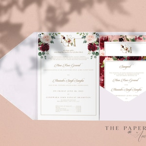 Invitations florales de mariage indien | | indien | sikhs | hindou Islamique