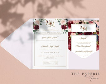 Floral Indian Wedding Invitations | Indian | Sikh | Hindu | Islamic
